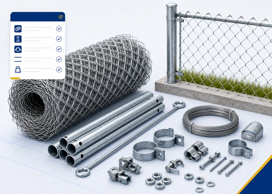 Chain link fence material calculator cover
