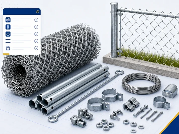 Chain link fence material calculator tool