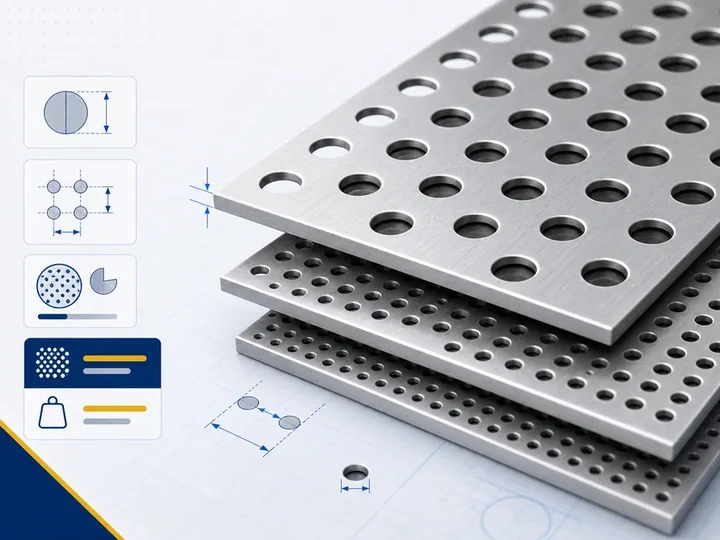 Perforated metal open area calculator tool
