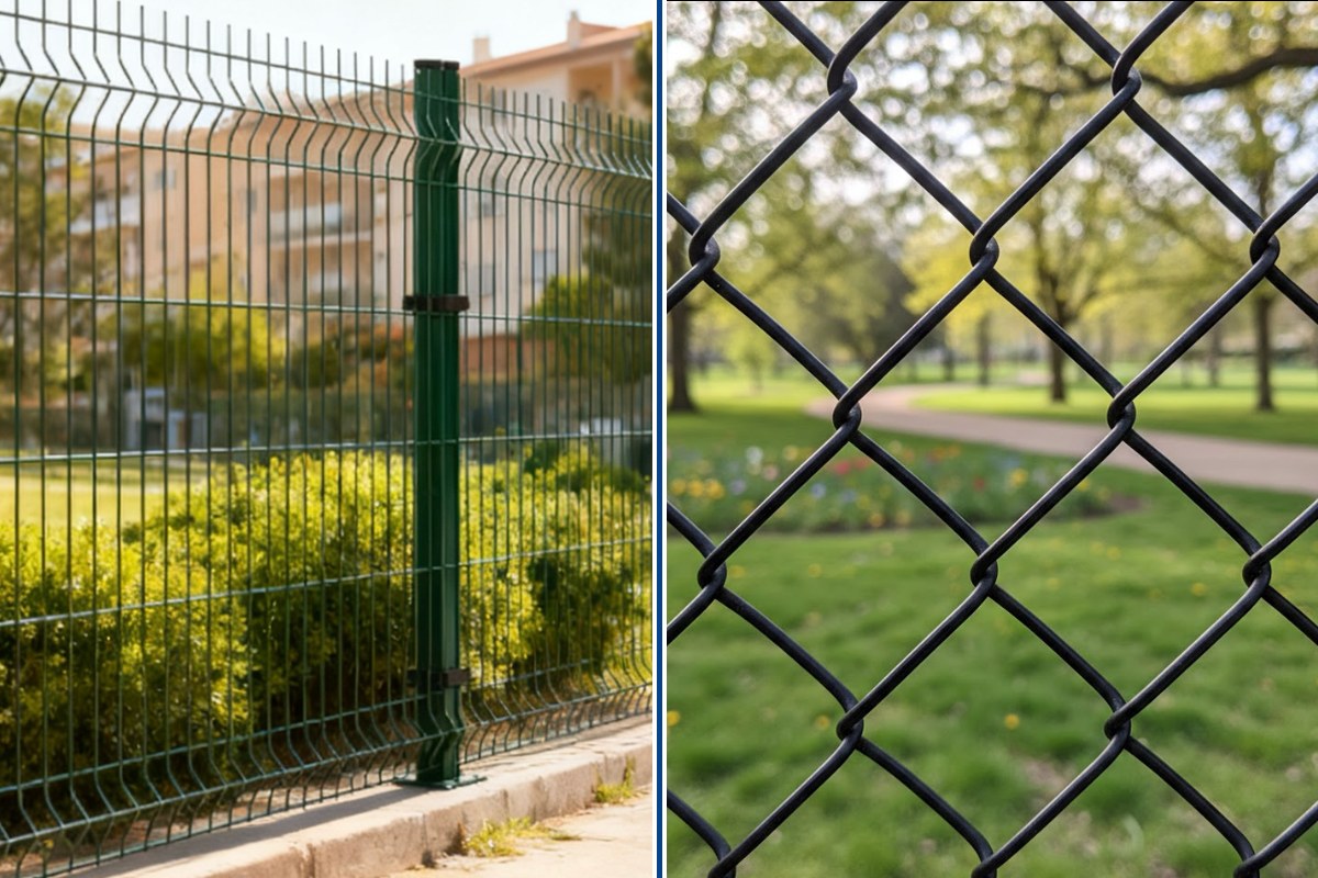 Welded wire mesh fence and chain link fence comparison