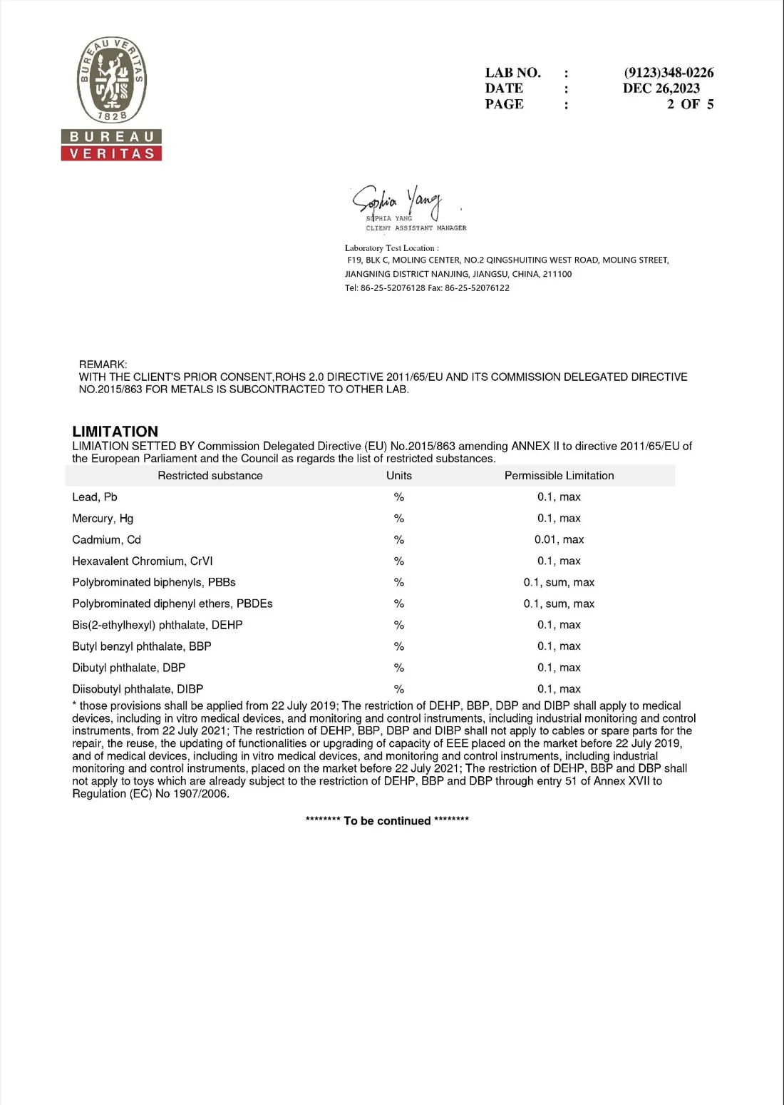 RoHS test report for fencing and gabion materials