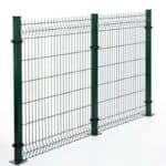 Powder coated 3D welded mesh fence curved structure close-up detail