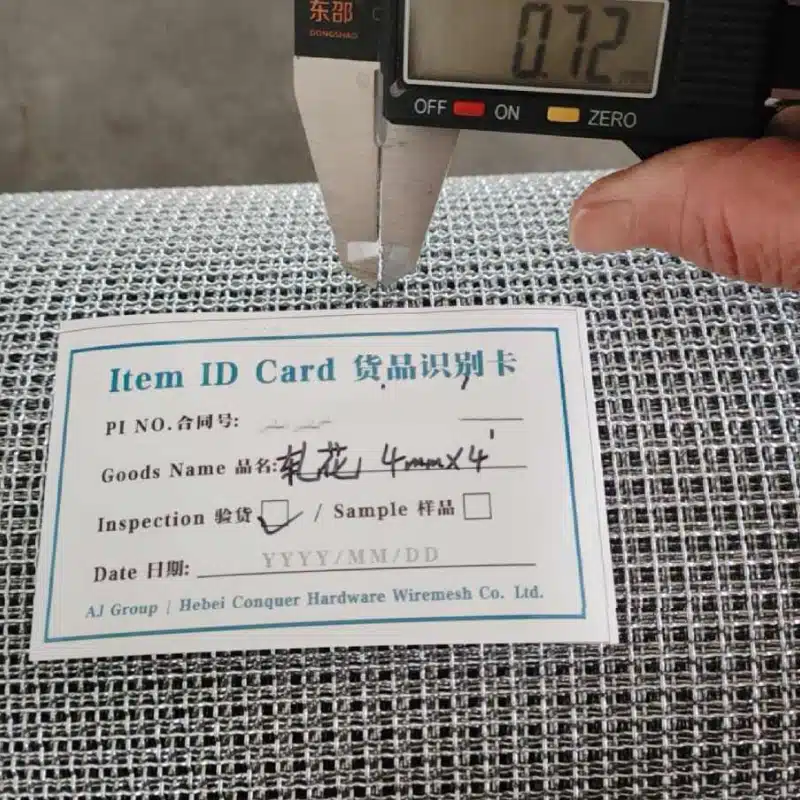 Wire diameter caliper check