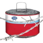 Galvanized barbed wire fence installed for cattle livestock