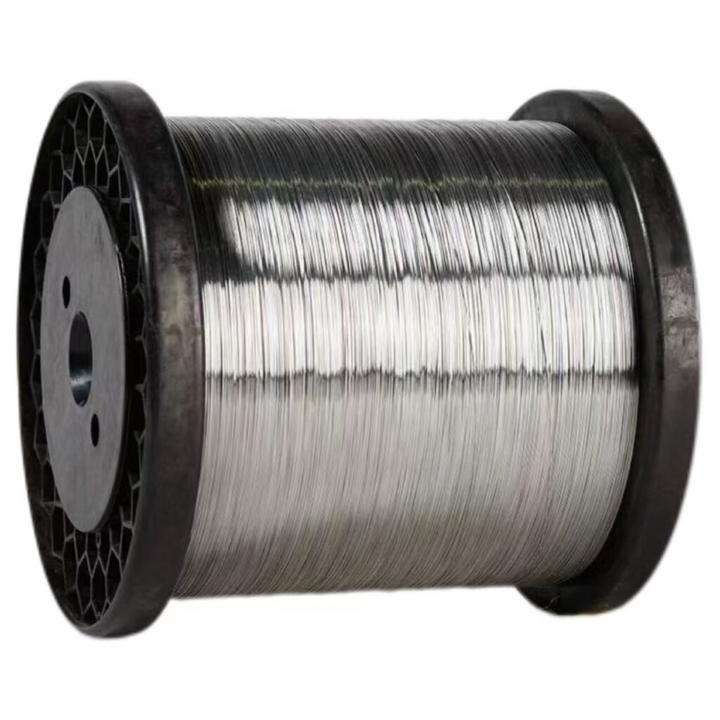 Narrow plastic spool loaded with thin stainless steel wire for filter mesh production | ANJIA