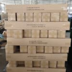 0.23mm 18x16 mesh aluminum window screen rolls stacked on wooden pallet with protective plastic wrapping for export packing | ANJIA GROUP
