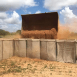 Modular defensive barrier corner panel with geotextile liner for perimeter protection from ANJIA Group