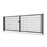 Double leaf wide welded wire mesh gate for large garden & backyard perimeter fencing | ANJIA