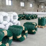 Mass stacked packaged PVC coated steel wire coils ready for wholesale export | ANJIA