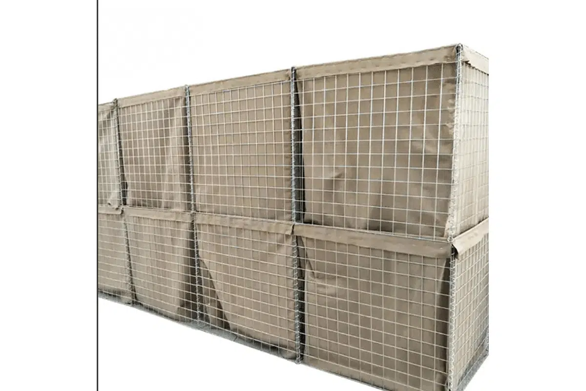 Geotextile lined defensive barrier unit reference