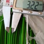 QC inspection measuring diameter of green PVC coated steel wire with digital caliper | ANJIA
