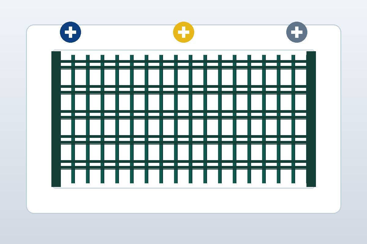 Double wire fence panel structure showing paired horizontal wires and vertical wire layout for RFQ review