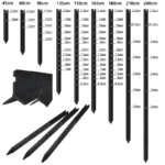 Multi length & width dimension specification drawing for galvanized Y shape farm fence post custom size support | ANJIA