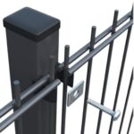 Hot dipped galvanized double wire fence square post with assembly bolt and clamp accessories structure display | ANJIA