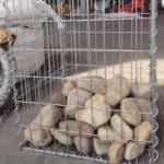 Half stone filled galvanized welded gabion mesh box factory production display for retaining wall engineering | ANJIA