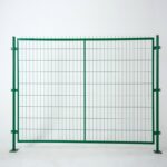Green powder coated frame welded wire mesh fence, for border perimeter security and construction site isolation protection | ANJIA