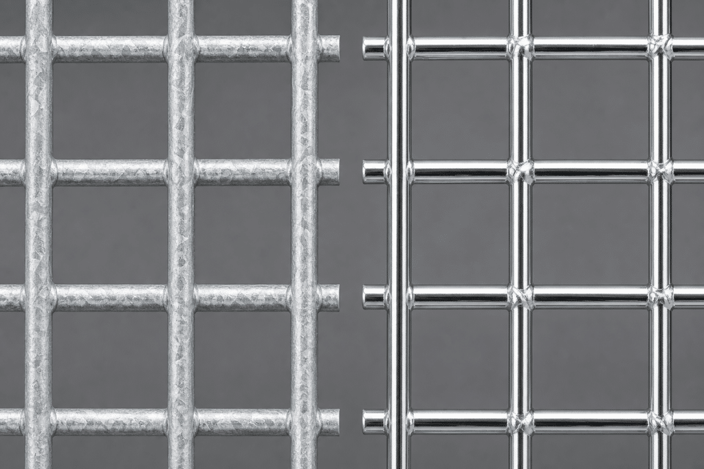 Hot-dip galvanized and electro galvanized wire mesh surface comparison