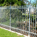 Hot dipped galvanized raw steel sword palisade fence installed on green lawn for rust-proof rural residential boundary protection | ANJIA