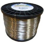 Big plastic spool of smooth bright stainless steel wire with label sticker | ANJIA