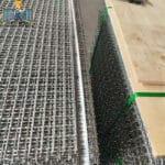 Heavy duty square crimped wire mesh packed in wooden cases stored in factory warehouse for standard export shipment | ANJIA
