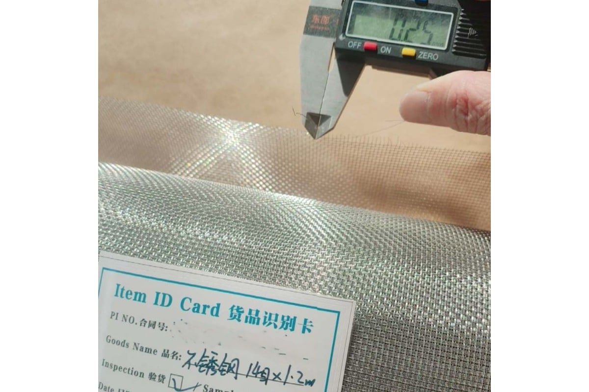 Stainless steel window screen wire diameter caliper test product reference for sample inspection