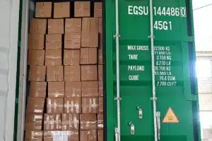 Wire mesh container loading check