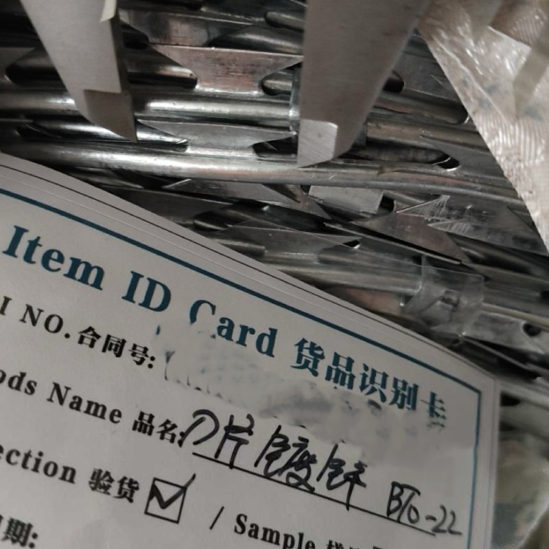 BTO 22 razor wire blade profile and inspection tag reference