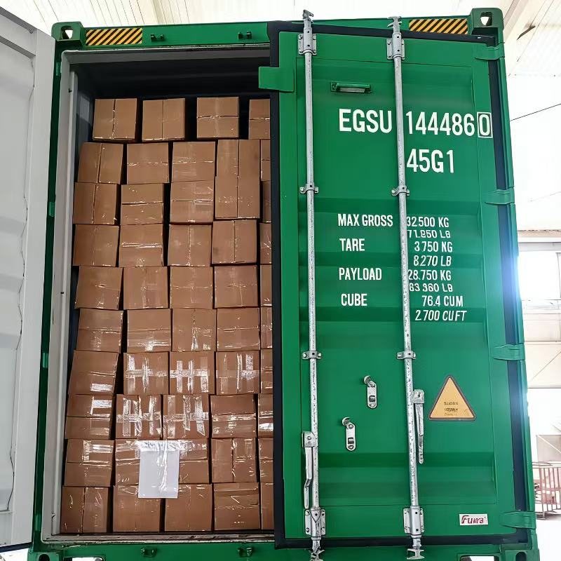 Export cartons loaded in container for binding wire packing and shipment planning